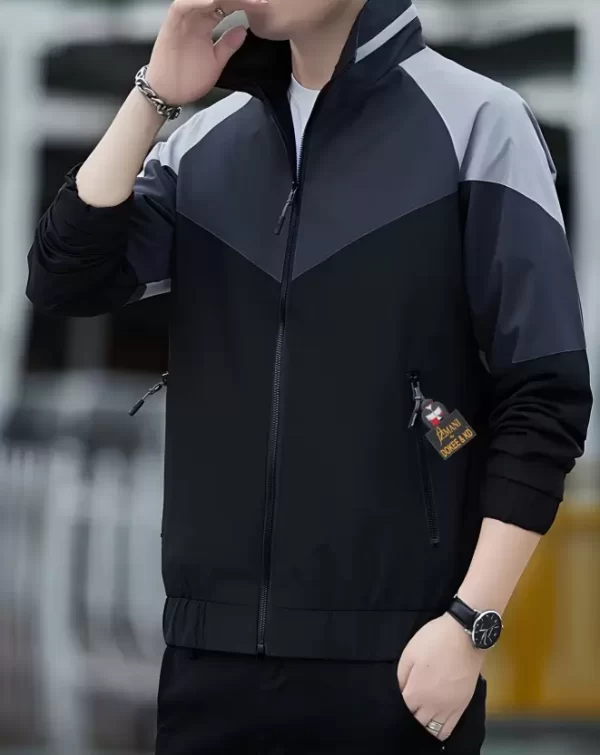 Men Colorblock Casual Jacket