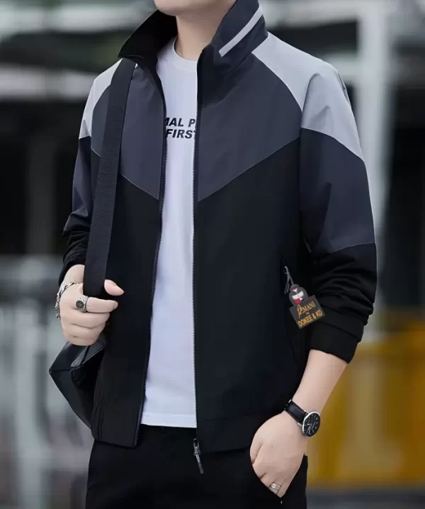 Men Colorblock Casual Jacket - Image 2